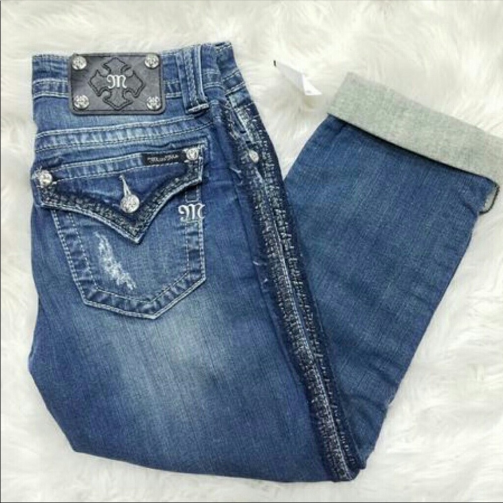 Miss Me women JB5660P3 Boyfriend Capri Jean Sz 28 - Picture 3 of 8